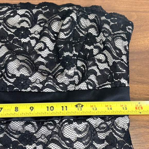White House Black Market Dress Black Lace Strapless Party Cocktail‎ Size 10 - Picture 10 of 14